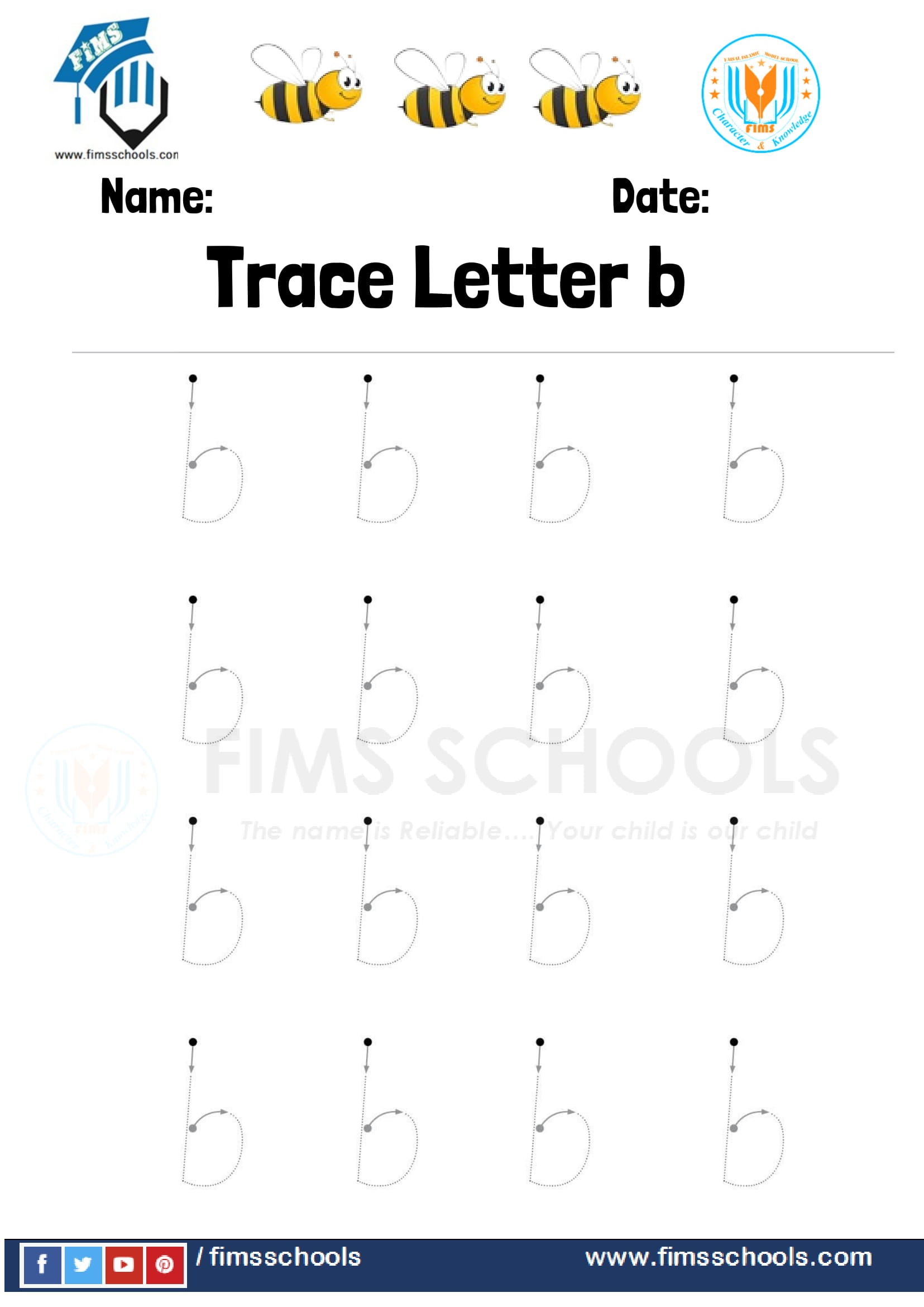 Fims Trace Letter b- 6-1