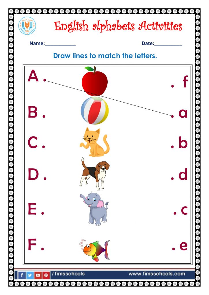 English Nursery Worksheets With Answers