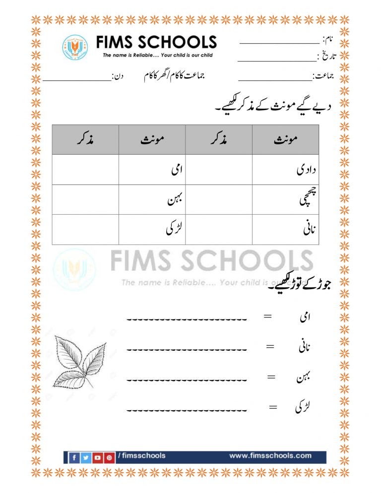 Urdu Alphabets Tracing Worksheets Preschool