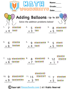 adding-up-to-20 fimsschools
