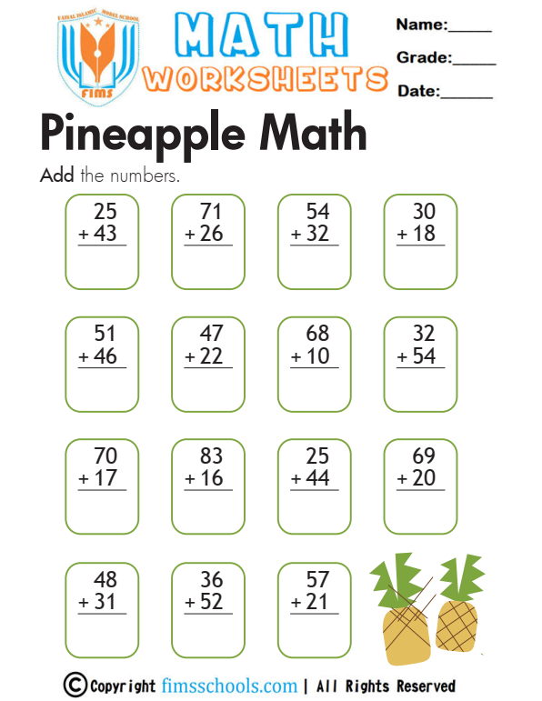 addition-pineapple-math-second fimsschools