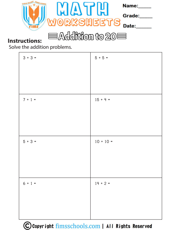 addition-to-20 fimsschools