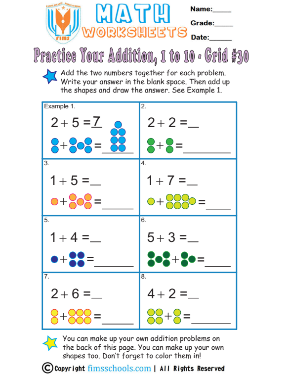 count-dots-singledigit-addition-30 fimsschools