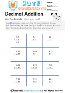 decimal-addition-third fimsschools