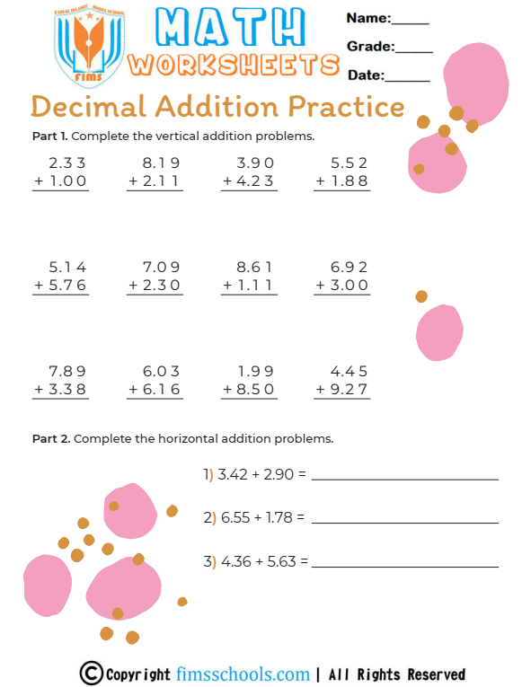 decimal-addition fimsschools