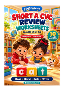 Short A CVC Review Worksheets, Bundle 06 cover, read blend build and write review activities